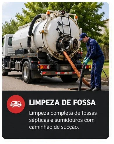 Caminhão limpa fossa realizando sucção de fossa séptica em Curitiba - Serviço especializado