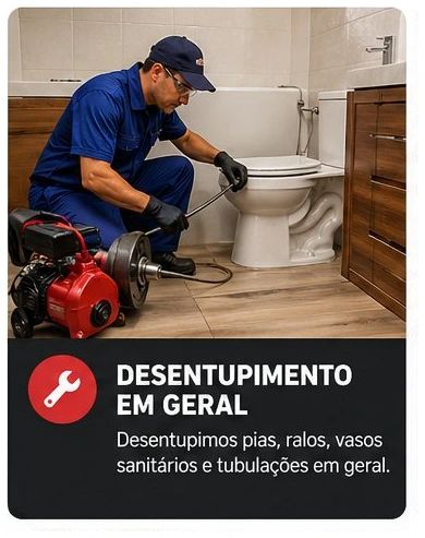 Encanador profissional desentupindo vaso sanitário com máquina em banheiro residencial em Curitiba