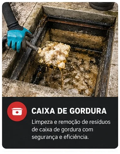 Limpeza profissional de caixa de gordura com remoção de resíduos em Curitiba